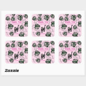 Schattige Calavera Cats Kids Verjaardagsfeestje Fa Vierkante Sticker (Vel)