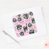 Schattige Calavera Cats Kids Verjaardagsfeestje Fa Vierkante Sticker (Envelop)