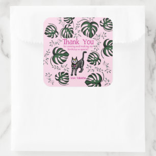 Schattige Calavera Cats Kids Verjaardagsfeestje Fa Vierkante Sticker