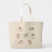 Schattige Calico Cat-Canvas tas (Achterkant)