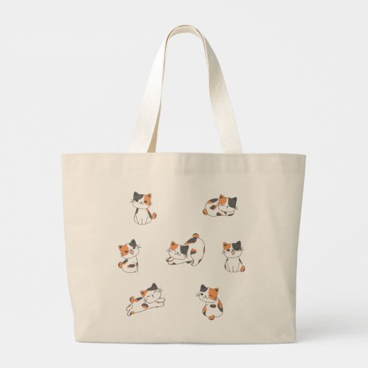 Schattige Calico Cat-Canvas tas (Achterkant)