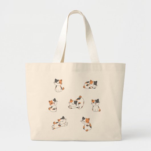 Schattige Calico Cat-Canvas tas (Voorkant)