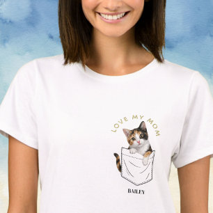 Schattige Calico Kat in Zak Naam T-shirt