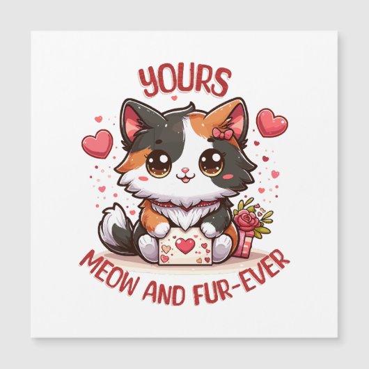 Schattige Calico Kat Valentijnsdag (Voorkant)