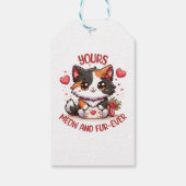 Schattige Calico Kat Valentijnsdag Cadeaulabel (Achterkant)