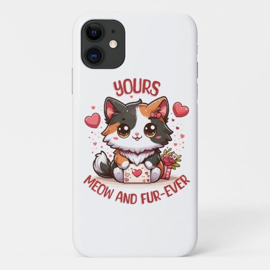 Schattige Calico Kat Valentijnsdag Case-Mate iPhone Case (Achterkant)