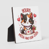 Schattige Calico Kat Valentijnsdag  Fotoplaat (Voorkant)