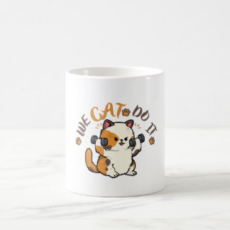Schattige Calico Kat "We Gat Do It" Grappige Motiv Koffiemok
