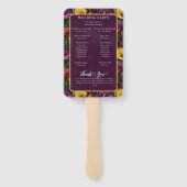 Schattige Calla Lelies Schitteren op Rustieke Brui Handwaaier (Achterkant)