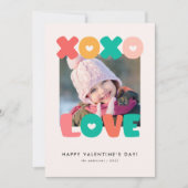 Schattige Calligraphy Kids Valentijnsdag Fotokaart (Voorkant)
