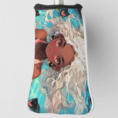 Schattige Calm Summer Beach Zwemanime Meisje Golfheadcover (Draai 90)