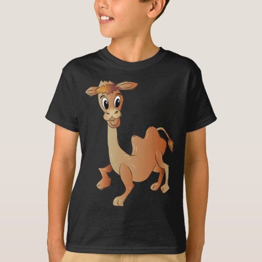 Schattige Camel Cartoon Karakter T-shirt (Voorkant)