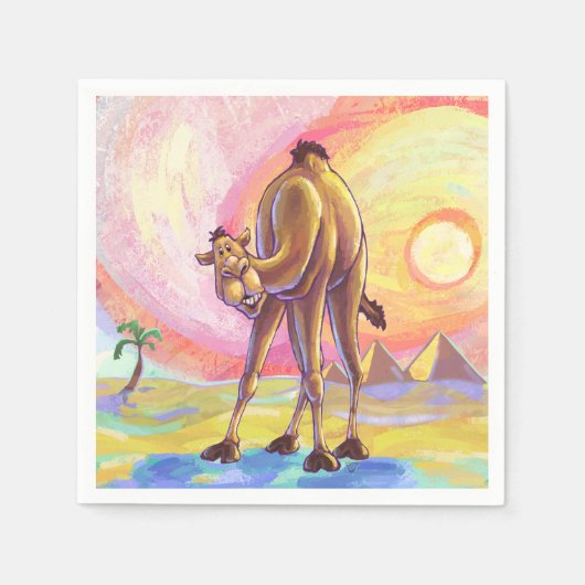 Schattige Camel Party Center Servetten (Voorkant)