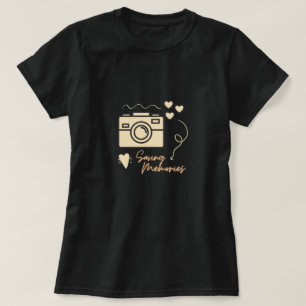 schattige camera & minimalistische tekst 'herinner t-shirt