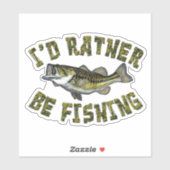 Schattige Camo Ik ben liever GEVIST Bass Fish Sticker (Vel)