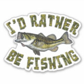 Schattige Camo Ik ben liever GEVIST Bass Fish Sticker (Voorkant)