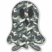 Schattige camouflage Halloween Ghost Sticker (Voorkant)