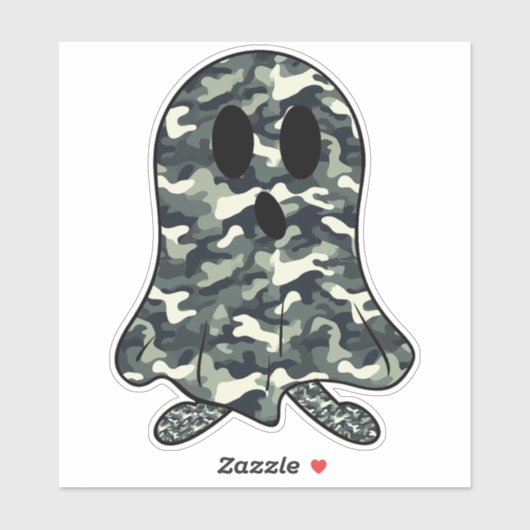 Schattige camouflage Halloween Ghost Sticker (Vel)