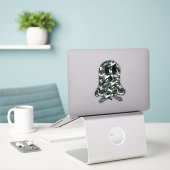 Schattige camouflage Halloween Ghost Sticker (Laptop op bureau)