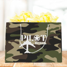 Schattige camouflage piloot typografie, gepersonal