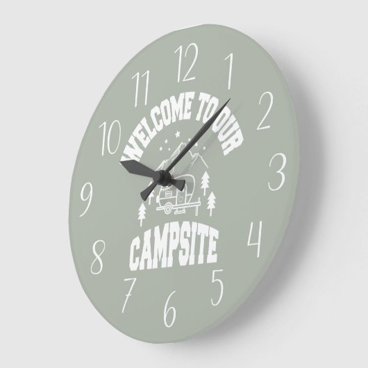 schattige camper welkomstwoord grote klok (Hoek)