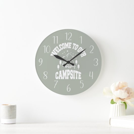 schattige camper welkomstwoord grote klok (Huis)