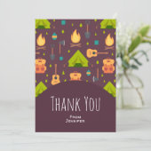 Schattige Camping thema patroon dank u Bedankkaart (Staand voorkant)