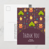 Schattige Camping thema patroon dank u Briefkaart (Voorkant / Achterkant)