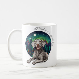 Schattige Camping Weimaraner Liefhebber Koffiemok