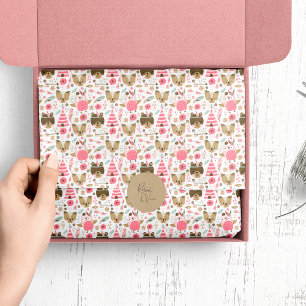 Schattige Camping Woodland Dieren Patroon Tissuepapier