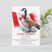 Schattige Canada Goose & Maple Leaf Flag | Canada  Kaart (Staand voorkant)