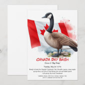Schattige Canada Goose & Maple Leaf Flag | Canada  Kaart (Voorkant / Achterkant)