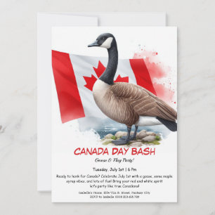 Schattige Canada Goose & Maple Leaf Flag   Canada  Kaart