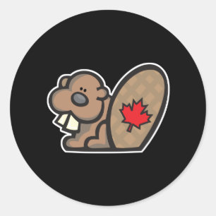 schattige canadese bever ronde sticker