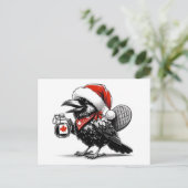 Schattige Canadese kerstraaf Briefkaart (Staand voorkant)