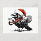 Schattige Canadese kerstraaf Briefkaart (Voorkant)