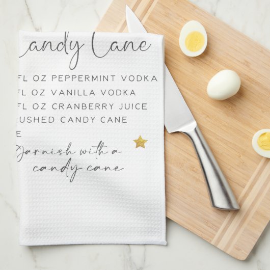 Schattige Candy Cane Cocktail Recept Theedoek (Quarter Fold)