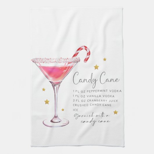 Schattige Candy Cane Cocktail Recept Theedoek (Verticaal)