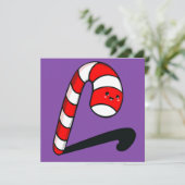Schattige Candy Cane Kerst Kaart (Staand voorkant)