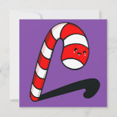 Schattige Candy Cane Kerst Kaart (Voorkant)