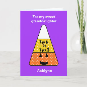 Schattige Candy Corn Fijne Halloween Grootmoedige Kaart