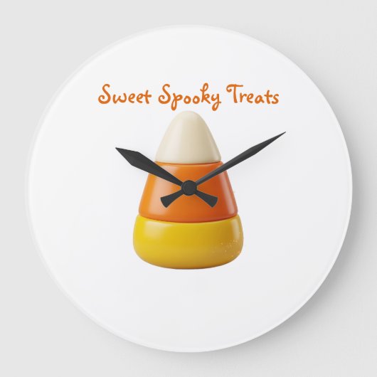 Schattige Candy Corn Halloween | Zoete Griezelfigu Grote Klok (Voorkant)