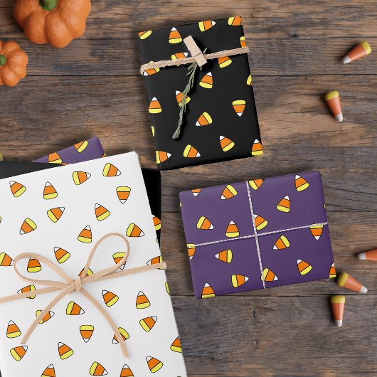 Schattige Candy Corn Pattern Trio Wrapping Papierv Inpakpapier Vel