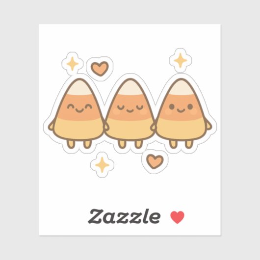 Schattige Candy Corn Trio Sticker (Vel)
