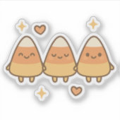 Schattige Candy Corn Trio Sticker (Voorkant)