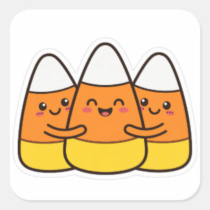 Schattige Candy Corn Vrienden Halloween Sticker