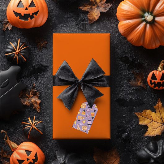 Schattige candycornpatroon cadeaulabel