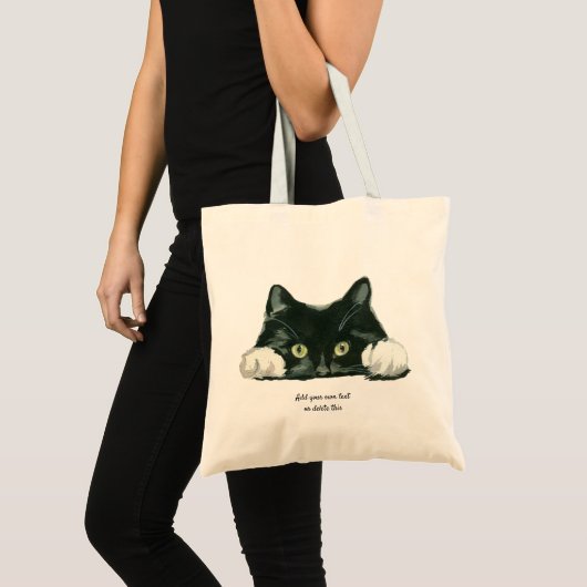 schattige canvas tas van zwarte en witte katten (Voorkant (product))