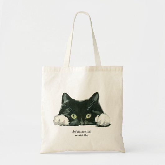 schattige canvas tas van zwarte en witte katten (Voorkant)
