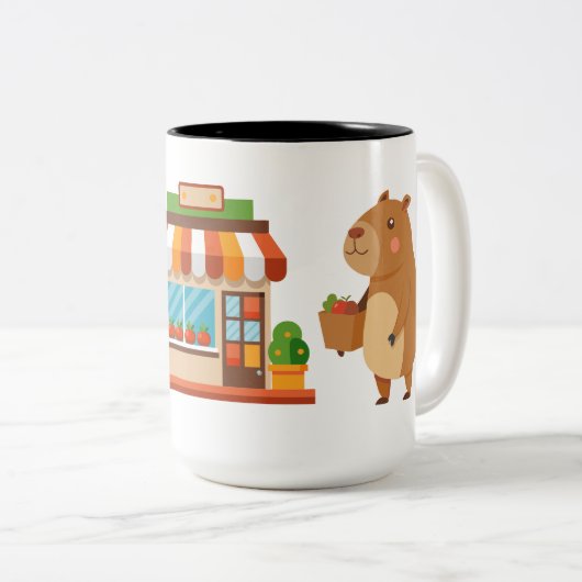 Schattige capibara-mok tweekleurige koffiemok (Voorkant rechts)